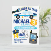 Police Cop Policeman Birthday Party Invitation (Standing Front)