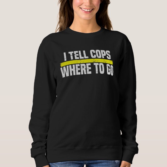 Police Cop Thin Gold Line Yellow - Emergency Dispa Sweatshirt (Front)