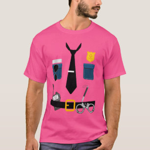 Police Costume Cop Uniform Officer Funny Halloween T-Shirt