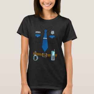 Police Costume Cop Uniform Officer Halloween T-Shirt