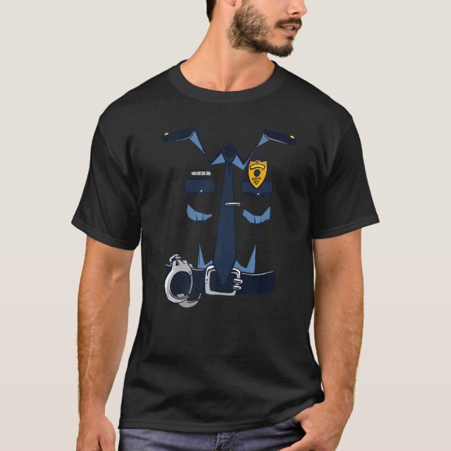 Police Costume For Kids & Adults Halloween Law Off T-Shirt (Front)