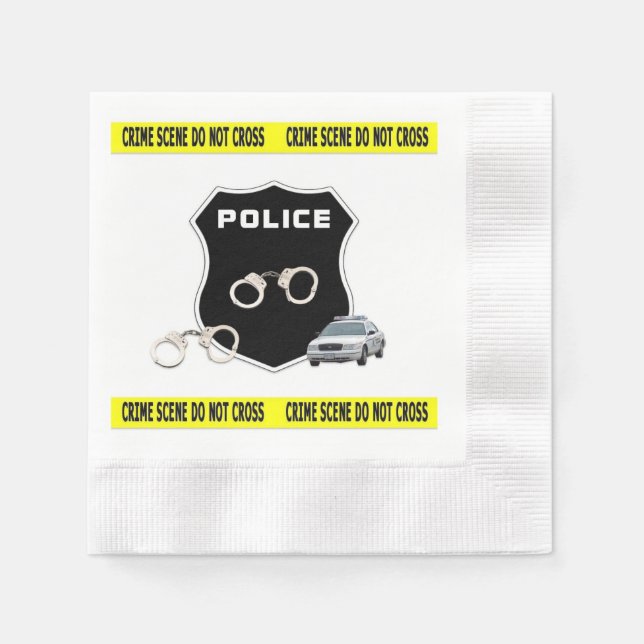 Police Crime Scene Paper Napkins (Front)