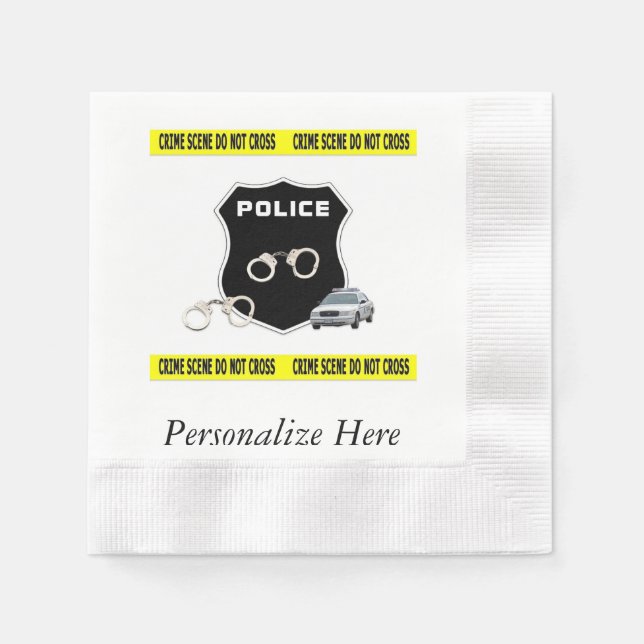 Police Crime Scene Paper Napkins (Front)