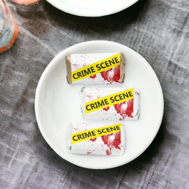 Police Crime Scene Tape  Hershey's Miniatures (Police Crime Scene Tape Hershey's Miniature chocolates from Ricaso. Birthday Murder Mystery Party.)