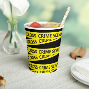 Police Crime Scene Tape Paper Cups