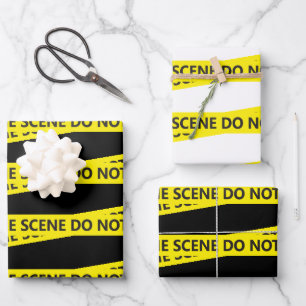 Police Crime Scene Tape  Wrapping Paper Sheets