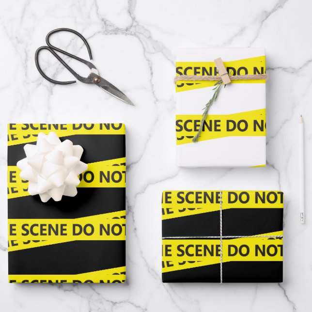 Police Crime Scene Tape  Wrapping Paper Sheets (Front)