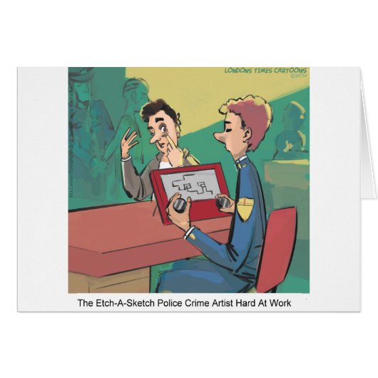 Police Crime Sketch Artist Funny Cards (Front Horizontal)