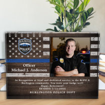 Police Custom Law Enforcement Officer Retirement Acrylic Award