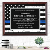 Police Custom Years Service Blue Law Enforcement