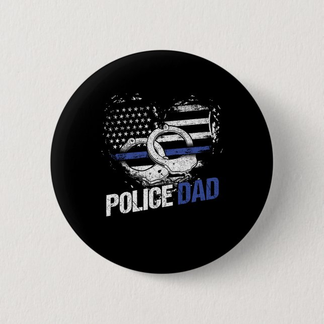 Police Dad Father Policeman Police Officer Cop Gif Button (Front)