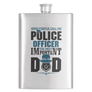 Police Dad Law Enforcement Father's Day Flask