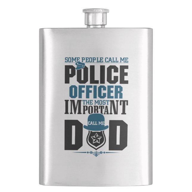 Police Dad | Law Enforcement | Father's Day Flask (Front)