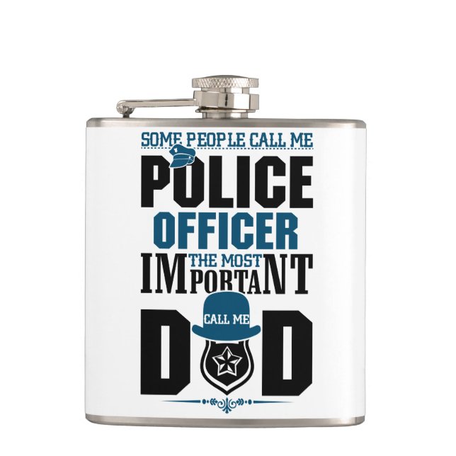 Police Dad | Law Enforcement | Father's Day Flask (Front)