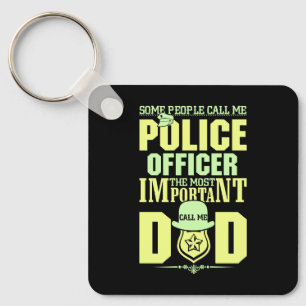 Police Dad Law Enforcement Father's Day Keychain