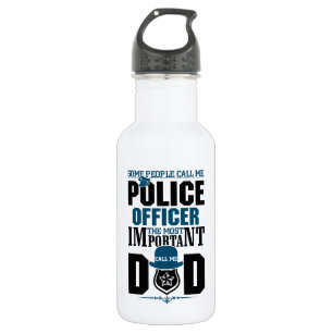 Police Dad   Law Enforcement   Father's Day Stainless Steel Water Bottle