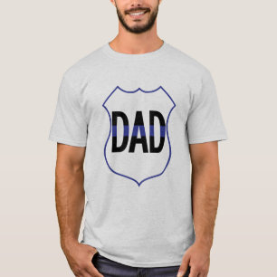 Police Dad Shield Thin Blue Line Men's T-shirt