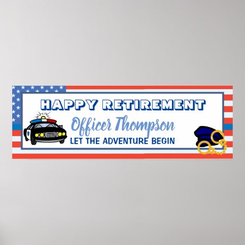 Police Department American Flag Retirement Poster