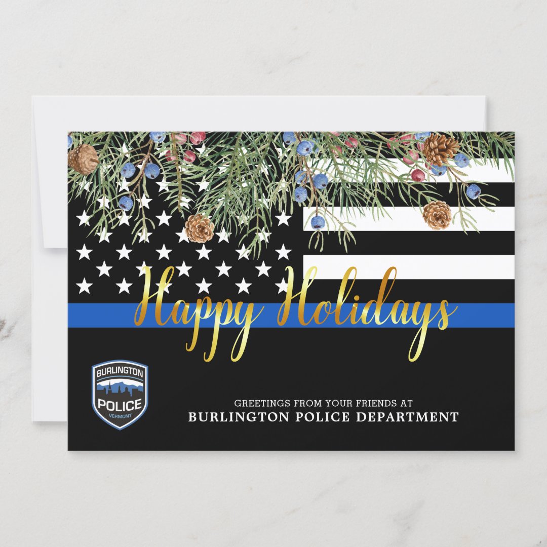 Police Department Christmas Law Enforcement Happy Holiday Card Zazzle