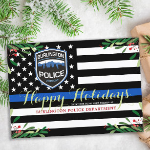 Police Department Christmas Thin Blue Line Holiday Card