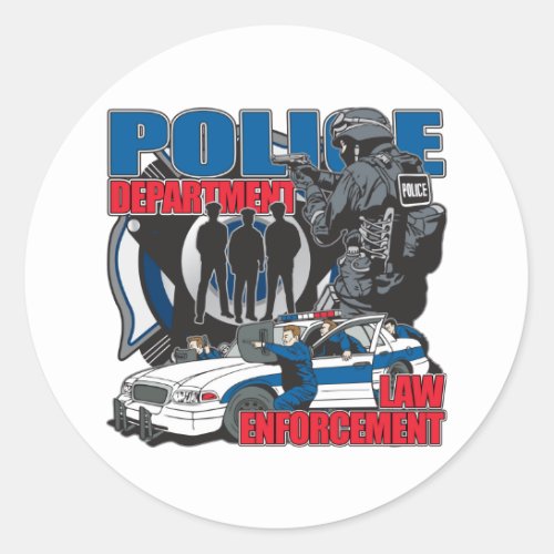 Police Department Classic Round Sticker