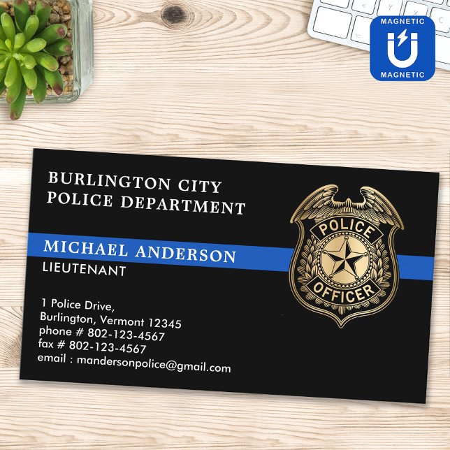 Police Department Custom Emblem Law Enforcement  Business Card Magnet (Creator Uploaded)