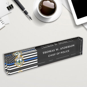 Police Department Custom Logo Law Enforcement Desk Name Plate