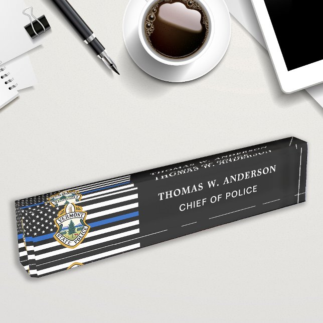 Police Department Custom Logo Law Enforcement  Desk Name Plate (Creator Uploaded)