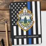 Police Department Custom Logo Law Enforcement  iPad Air Cover<br><div class="desc">Thin Blue Line Police Department iPad Cover - American flag in Police Flag colors, modern black and blue design . Customize with your department logo, and personalize with police officers name. This personalized law enforcement iPad Cover is perfect for police departments and law enforcement . COPYRIGHT © 2020 Judy Burrows,...</div>
