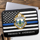 Police Department Custom Logo Law Enforcement  Laptop Sleeve<br><div class="desc">Thin Blue Line Police Department laptop sleeve - American flag in Police Flag colors, modern black and blue design . Customize with your department logo, and personalize with police officers name. This personalized law enforcement laptop sleeve is perfect for police departments and law enforcement . COPYRIGHT © 2020 Judy Burrows,...</div>
