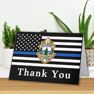 Police Department Custom Logo Law Enforcement Letterpress Thank You Card