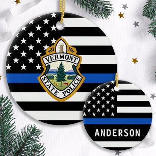 Police Department Custom Logo Name Law Enforcement Ceramic Ornament