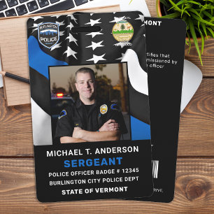 Police Department Custom Logo Photo Officer ID  Badge