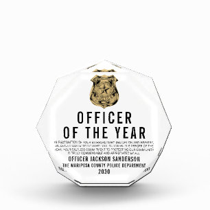 Police Department Employee of the Year Logo Acrylic Award