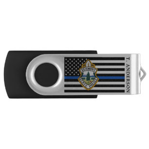 Police Department Flag Custom Logo Law Enforcement Flash Drive