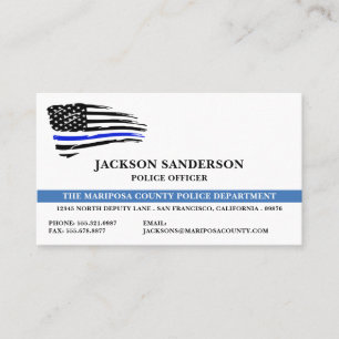 Police Department Flag Law Enforcement Officer Business Card