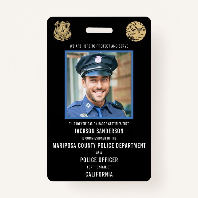 Police Department Law Enforcement Employee ID Badge (Front)