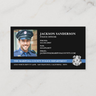 Police Department Law Enforcement Logo Photo Business Card