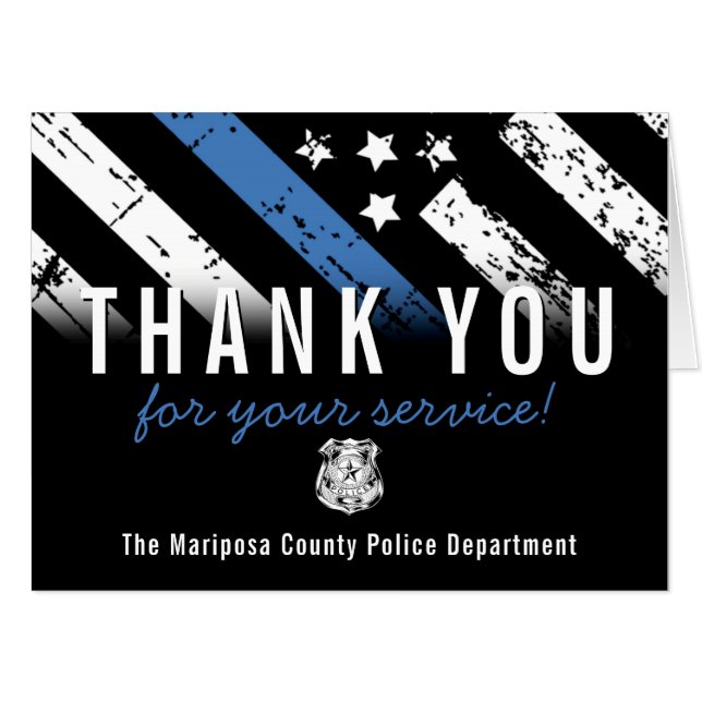 Police Department Law Enforcement Officer Flag Card (Front Horizontal)
