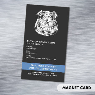 Police Department Law Enforcement Officer Logo Business Card Magnet