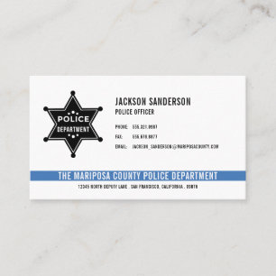 Police Department Law Enforcement Sheriff Badge Business Card