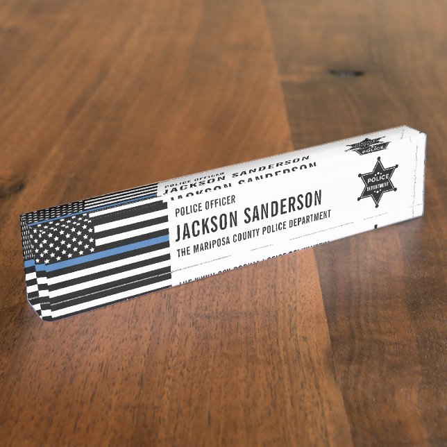 Police Department Law Enforcement Sheriff Badge Desk Name Plate (Side)