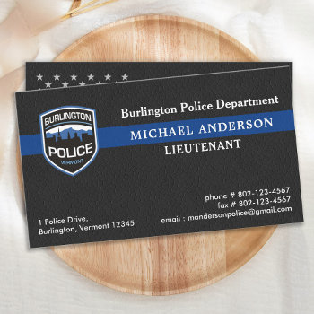 Police Department Logo Law Enforcement Officer Business Card by BlackDogArtJudy at Zazzle