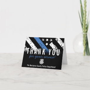 Police Department Officer First Responder Letterpress Thank You Card