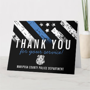 Police Department Officer First Responder Letterpress Thank You Card