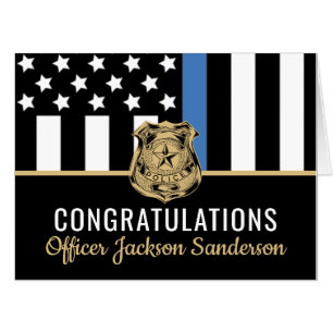 Police Department Officer Retirement Blue Line Card