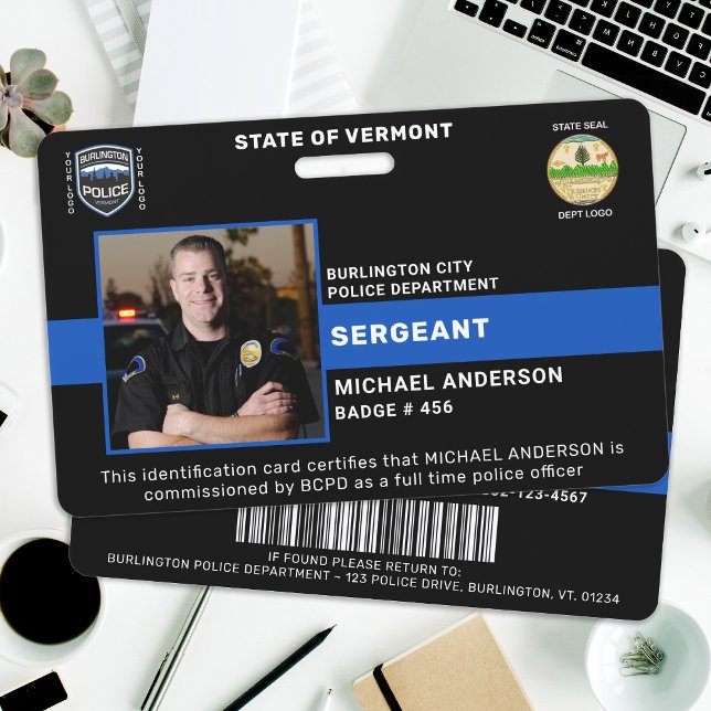 Police Department Personalized Photo Officer ID Badge (Creator Uploaded)