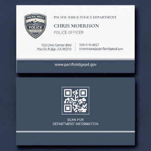 Police Department QR Code Logo Business Card