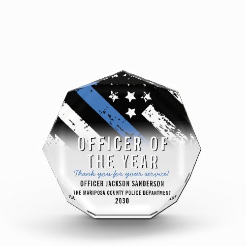 Police Department Recognition Employee of the Year Acrylic Award