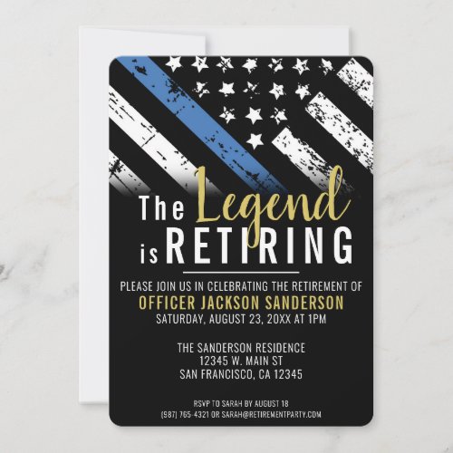 Police Department Retirement Law Enforcement Invitation
